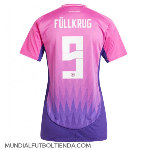 Camiseta Alemania Niclas Fullkrug #9 Segunda Equipación Replica Eurocopa 2024 para mujer mangas cortas